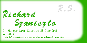 richard szaniszlo business card