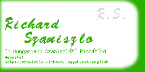 richard szaniszlo business card